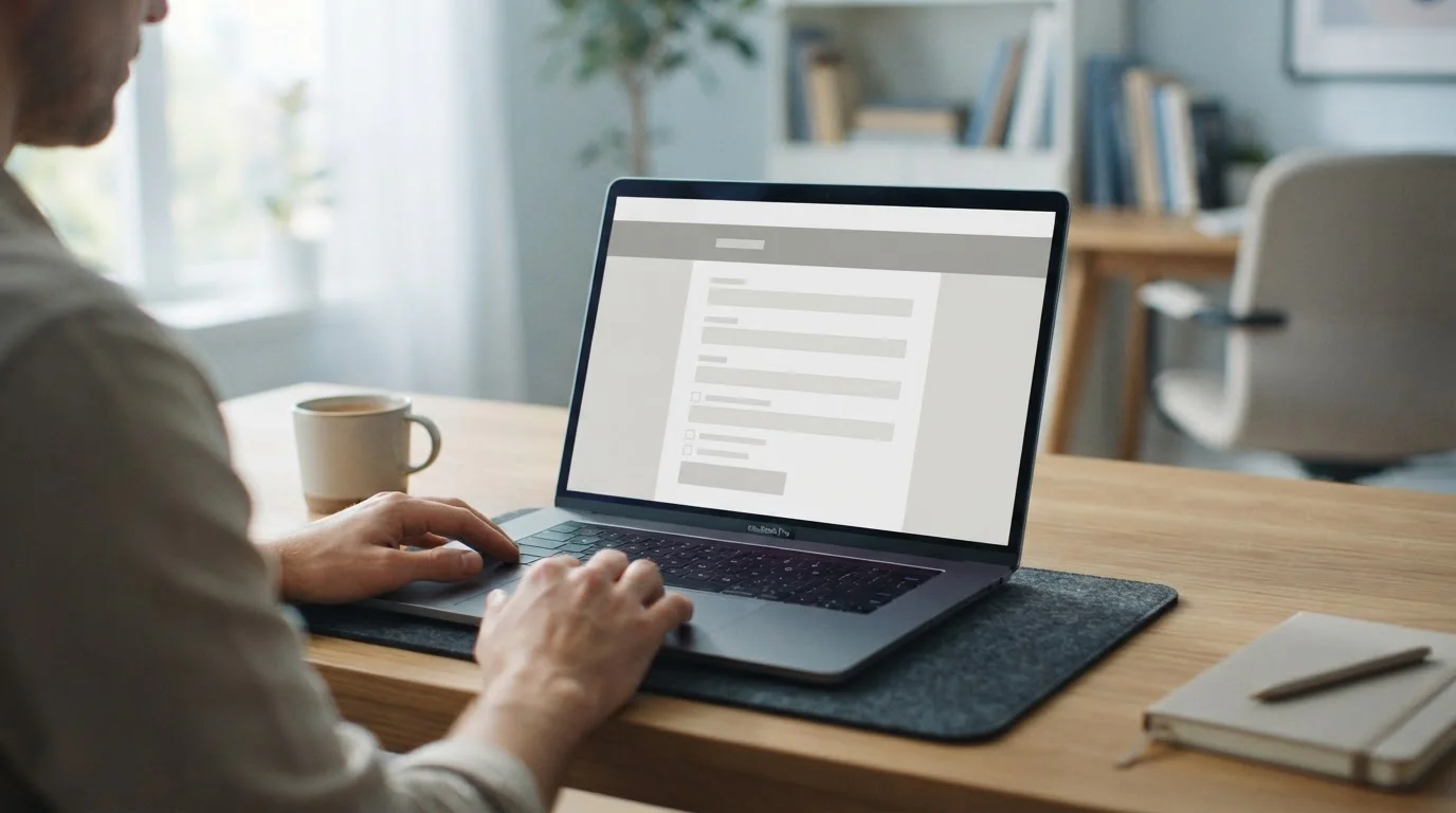Laptop mit vereinfachtem Registrierungsformular eines Wettanbieters ohne vollständige Verifizierung