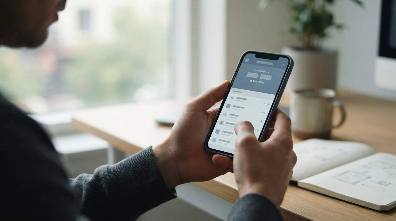 Person f&uuml;hrt Bitcoin-Transaktion auf Smartphone durch