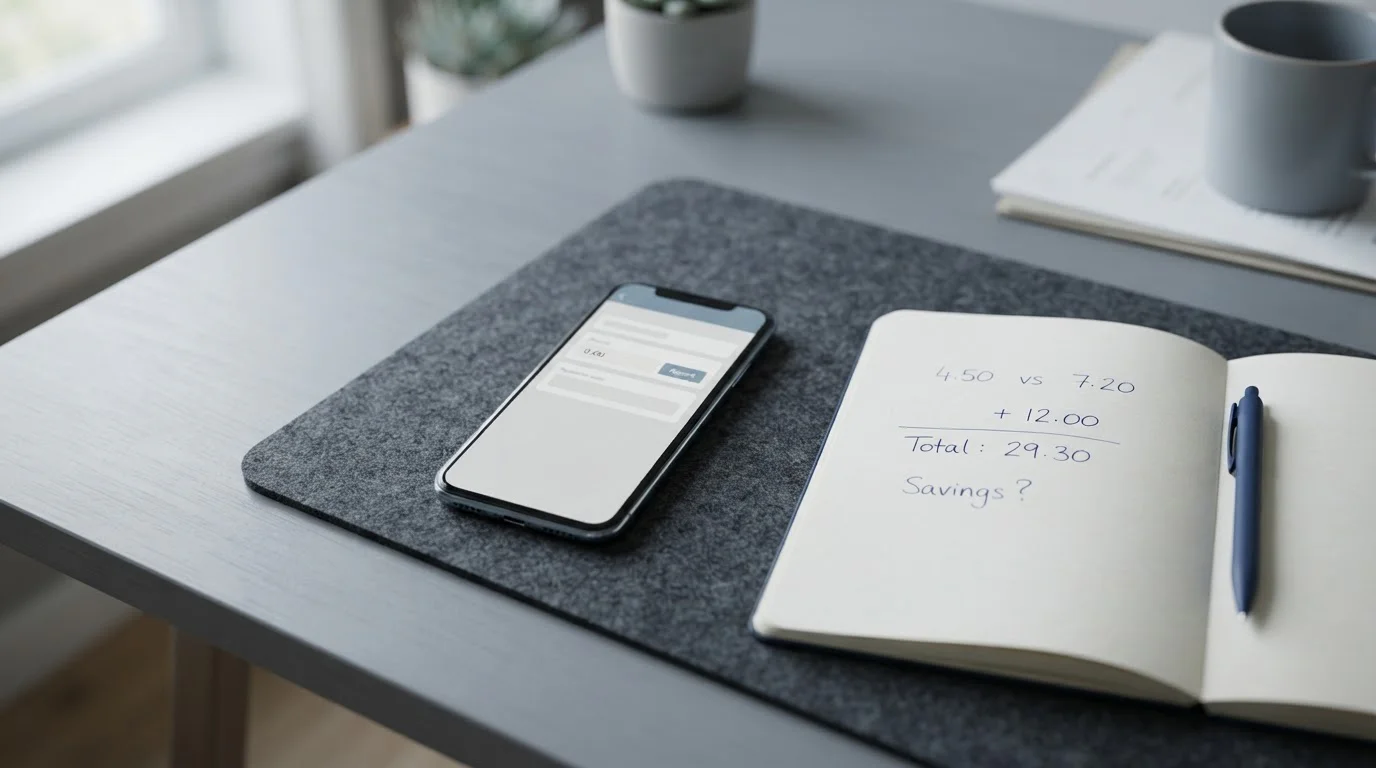 Smartphone mit Wettanbieter-Vergleich und verschiedene Einzahlungsbeträge