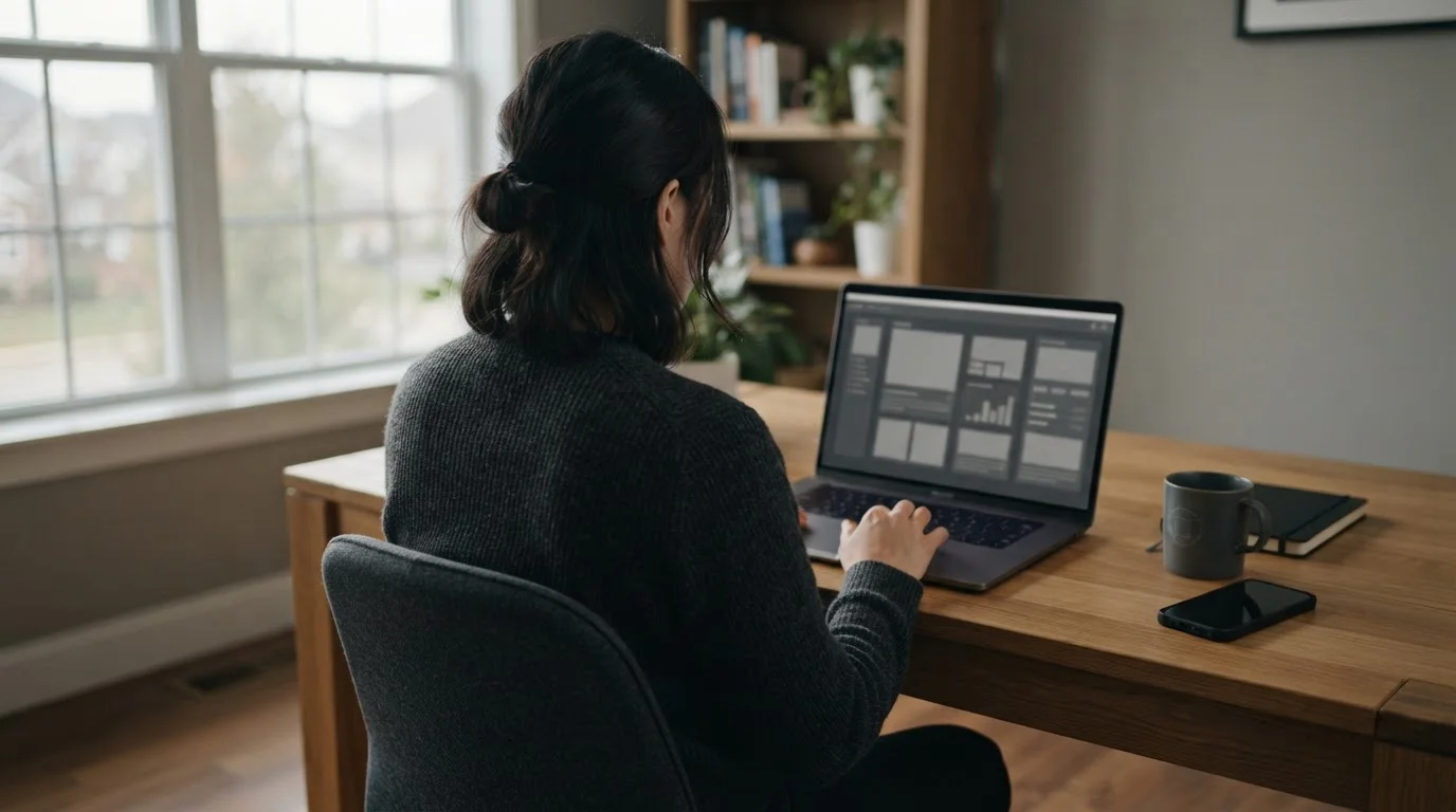 Person recherchiert Wettanbieter ohne Registrierung am Laptop