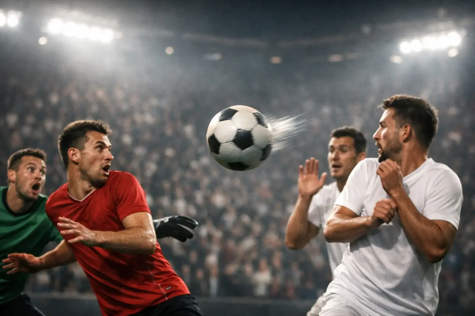 Unvorhersehbarer Moment im Fußballspiel symbolisiert den Zufall