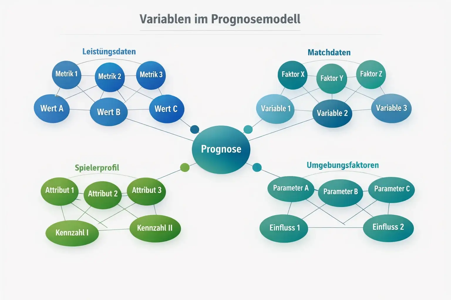 Visualisierung verschiedener Variablen in einem KI-Prognosemodell