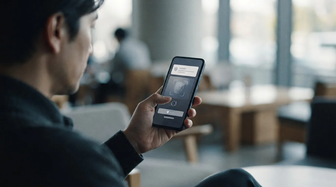 Mobile Wett-App mit Sicherheitsabfrage auf einem Smartphone