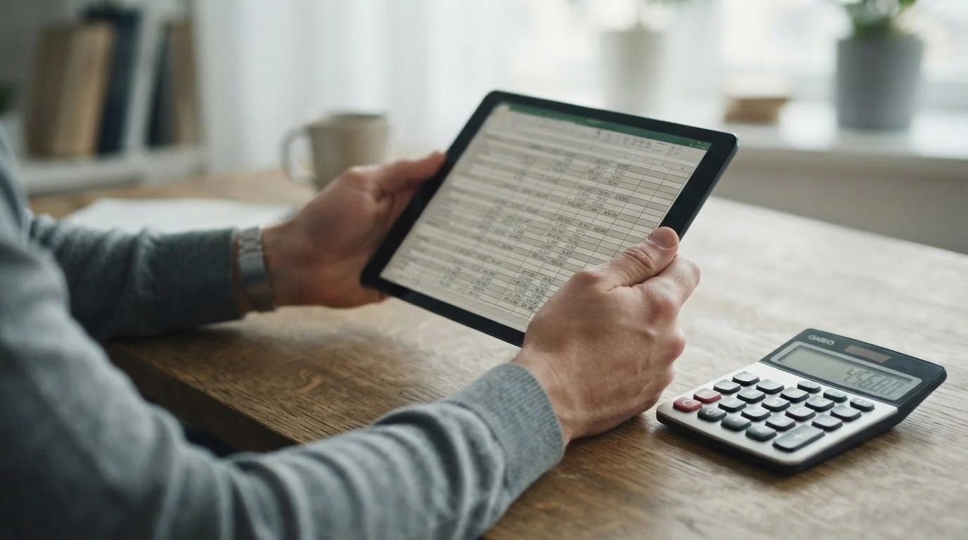 Berechnung von Wettquoten und Margen auf einem Tablet