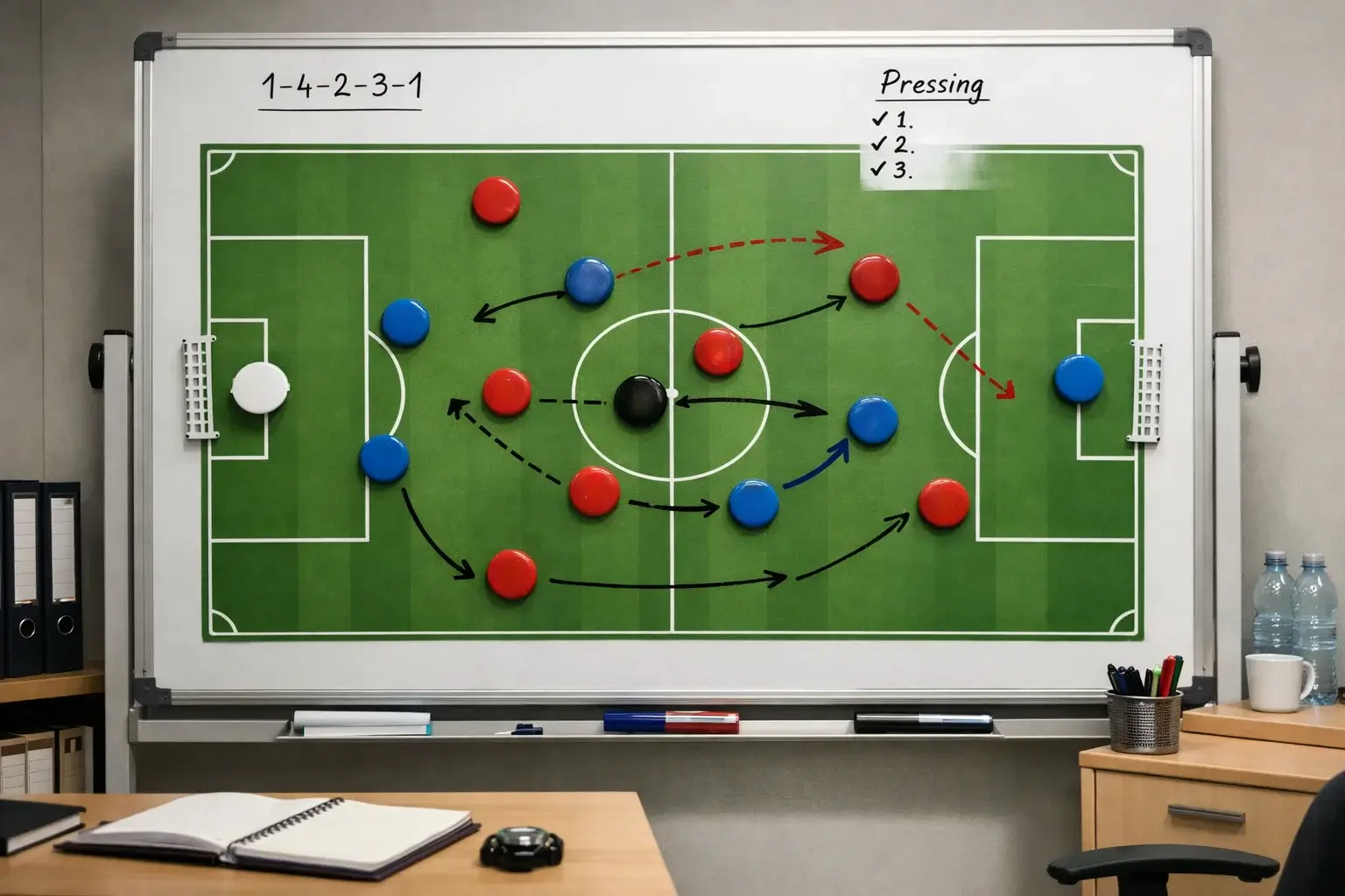 Taktiktafel mit Spielsituationen und Analysepunkten
