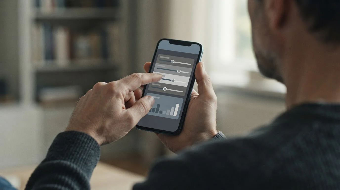 Hand stellt Limit in Sportwetten-App ein