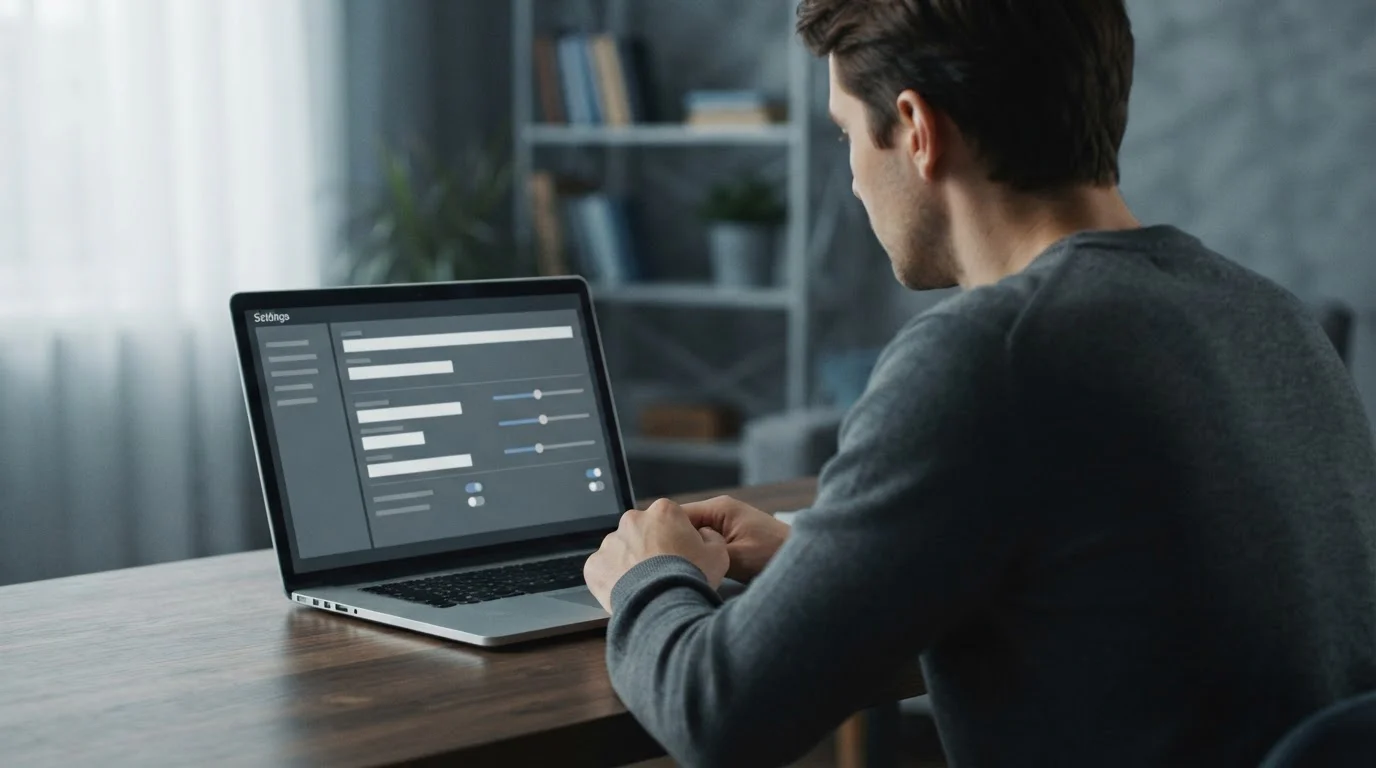 Person setzt Limits für verantwortungsvolles Wetten am Computer