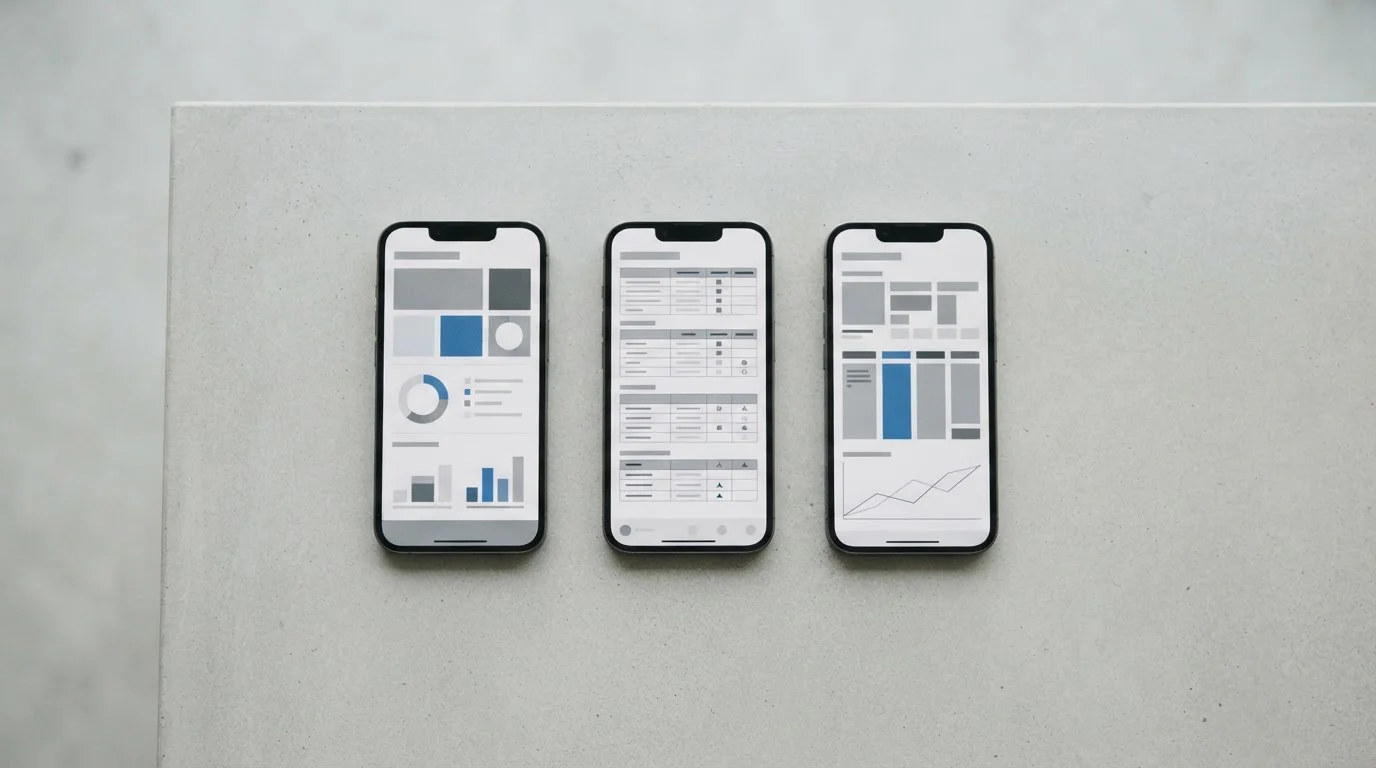 Mehrere Smartphones zeigen verschiedene Wett-App-Interfaces nebeneinander