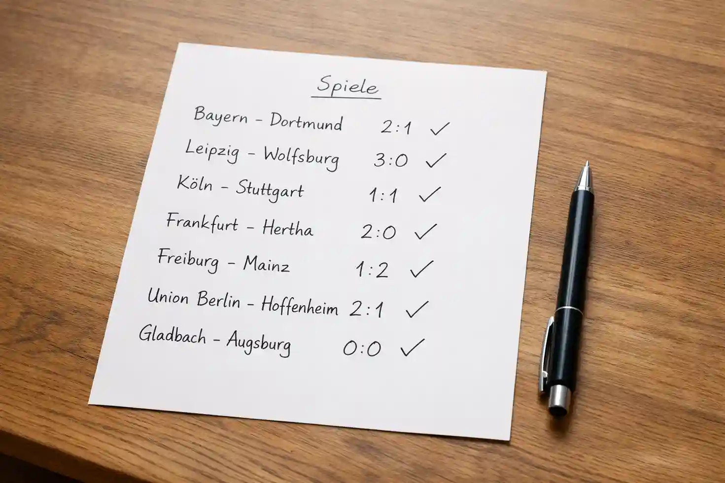 Wettschein mit mehreren Bundesliga-Spielen f&uuml;r eine Kombiwette